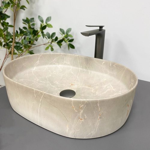 Умывальник (раковина) VBI VERONA 50 BEIGE STONE MATT накладной