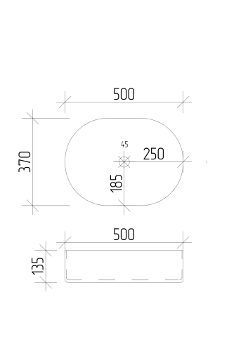 Умывальник (раковина) VBI VERONA 50 WHITE накладной