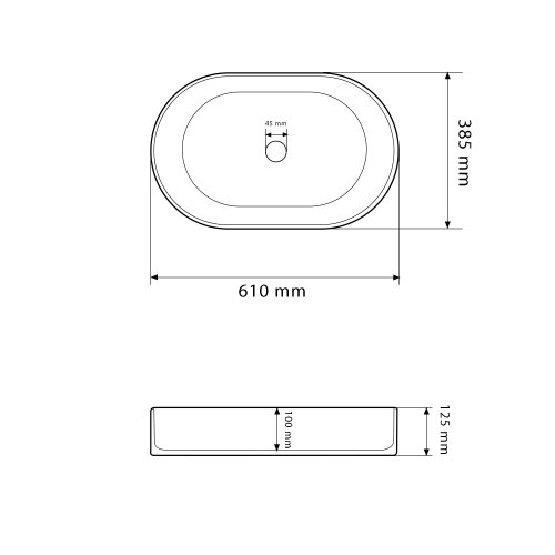 Умывальник (раковина) VBI VERONA 60 ONYX GLOSSY накладной