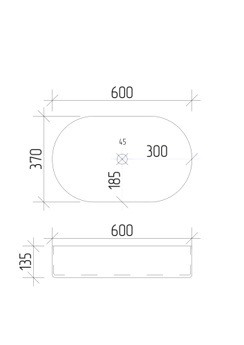 Умивальник (раковина) VBI VERONA 60 WHITE накладний