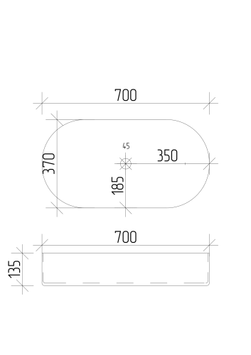 Умивальник (раковина) VBI VERONA 70 WHITE накладний
