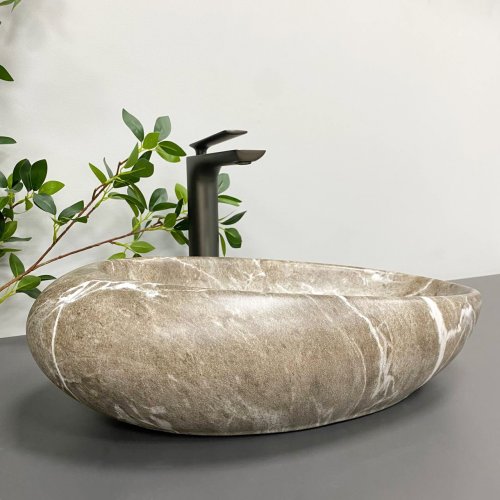 Умывальник (раковина) VBI VICENZA BROWN STONE MATT накладной