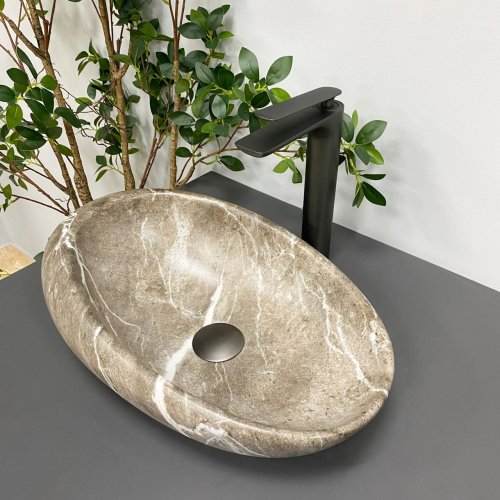 Умывальник (раковина) VBI VICENZA BROWN STONE MATT накладной