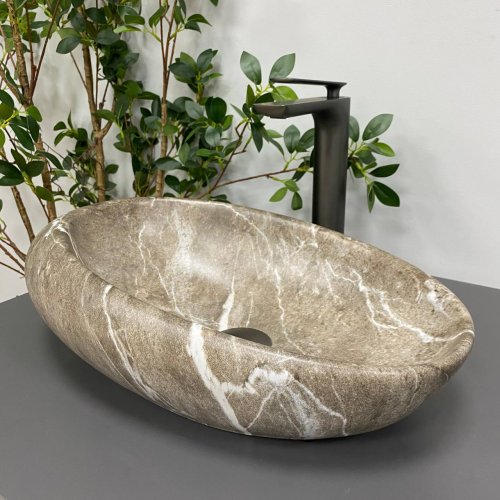 Умывальник (раковина) VBI VICENZA BROWN STONE MATT накладной