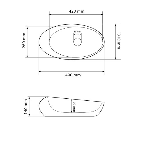 Умывальник (раковина) VBI VICENZA DARK STONE MATT накладной