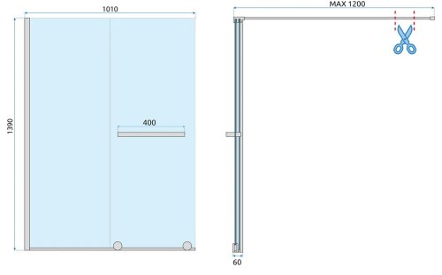 Шторка для ванны REA FABIAN 100 BRUSHED GOLD раздвижная