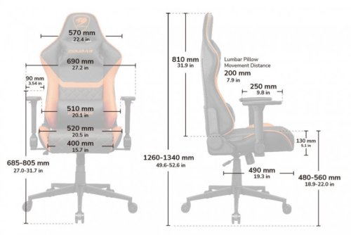 Кресло Cougar ARMOR ONE V2 GOLD