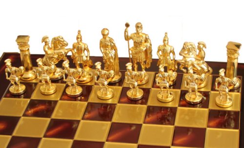 Шахматы Manopoulos "Греко-римские" 44х44 см (красные) S11RED
