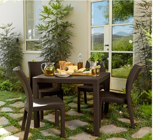 Стол пластиковий Keter Melody Quartet коричневый