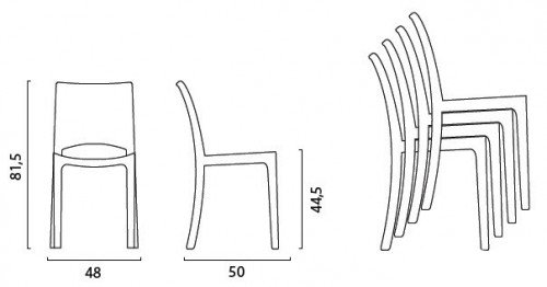 Стул Grand Soleil B-Side transparente fume chiaro