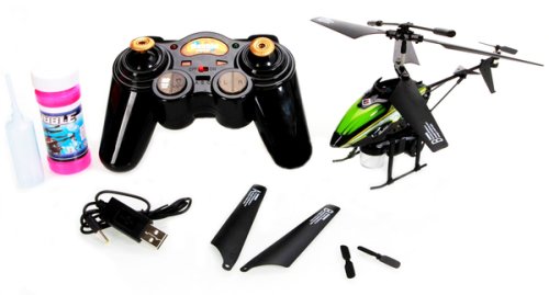 Вертолёт WL Toys 3-к микро и/к V757 BUBBLE мыльные пузыри (зелёный)