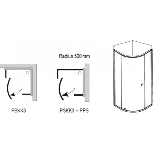 Душова кабіна Ravak PSKK 3-90 white / white (Transparent)
