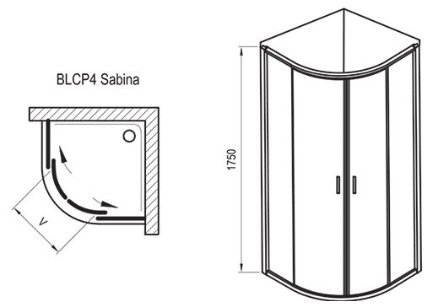Душевая кабина Ravak BLCP 4-90 Sabina white (Transparent)