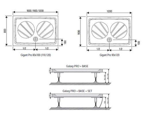 Поддон Ravak GIGANT 100x80 PRO