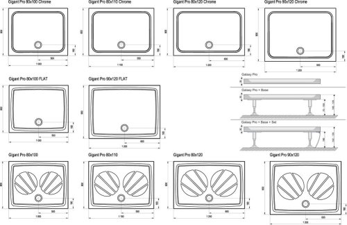 Поддон Ravak GIGANT 120x90 PRO Flat белый (плоский)