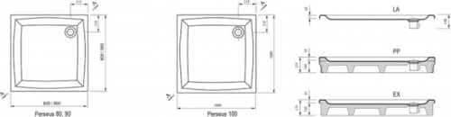Поддон Ravak PERSEUS 100 LA
