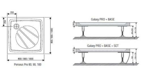 Піддон Ravak PERSEUS 100 PRO