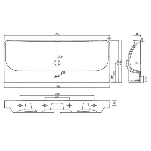 Умывальник мебельный KOLO Traffic 120 L91120000