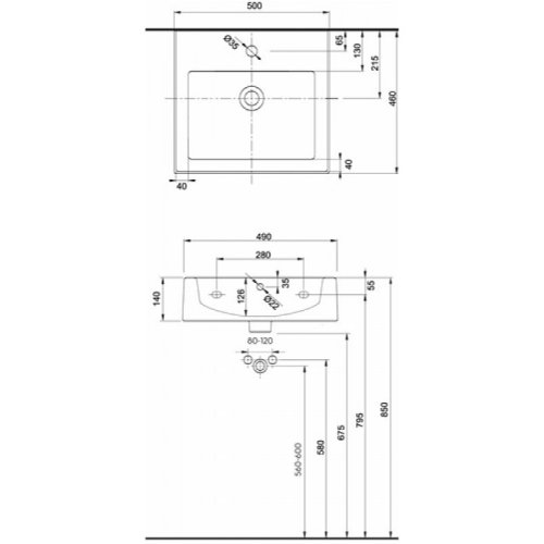 Умывальник KOLO Twins 50 L51150000