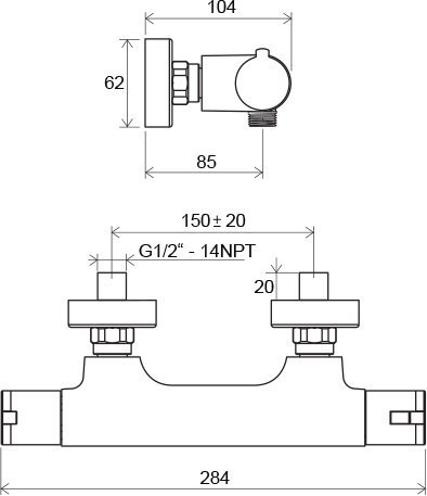 Смеситель для душа Ravak 032.00 X070034