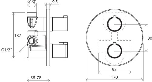 Змішувач прихованого монтажу Ravak 062.00 X070048