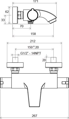 Смеситель для ванной Ravak 082.00 X070046