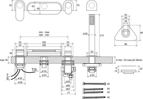 Змішувач для ванни Ravak CR 025.00 X070073