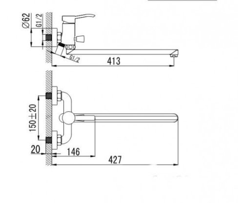 Смеситель для ванной Ravak Rosa RS 051.00 X07P002