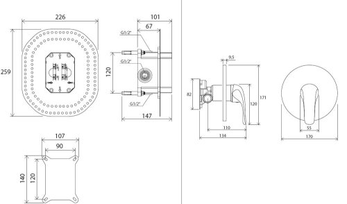 Смеситель скрытого монтажа Ravak Rosa RS 066.00 X070049