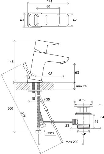Смеситель для умывальника Ravak TD 011.00 X070063