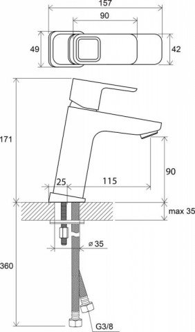 Смеситель для умывальника Ravak TD 014.00 X070062