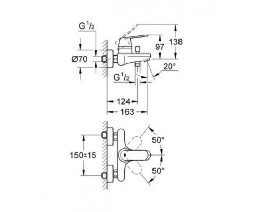 Змішувач для ванни GROHE Eurosmart Cosmo 32831000