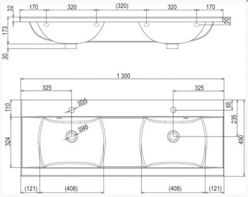 Умивальник Ravak Classic 1300 XJD01113000