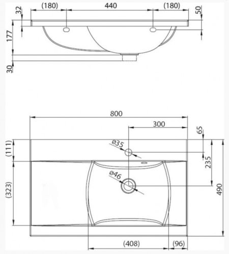 Умивальник Ravak Classic 800 L XJDL1180000
