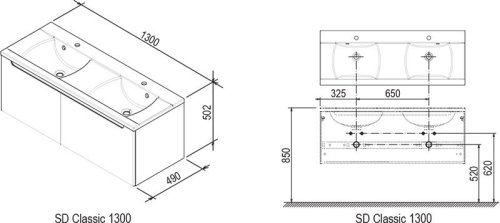 Шкафчик Ravak Classic 1300 белый/белый X000000422
