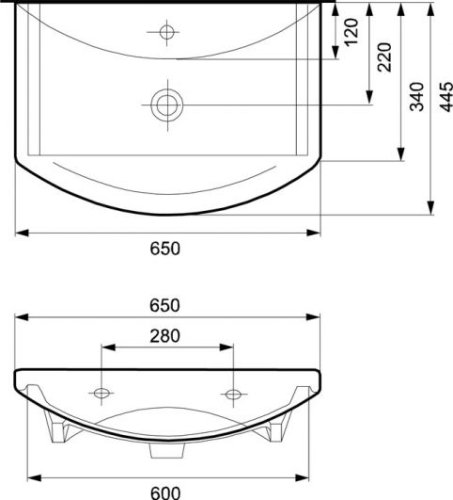 Умывальник Cersanit Omega 65