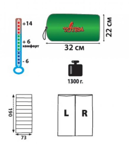 Спальний мішок-ковдра Totem Ember L TTS-003.12