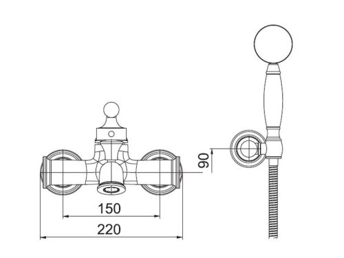 Змішувач для ванни Venezia Emparador 5010101