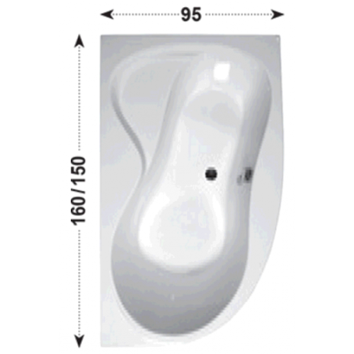 Ванна RAVAK ROSA 95 1,6x0,95 правая