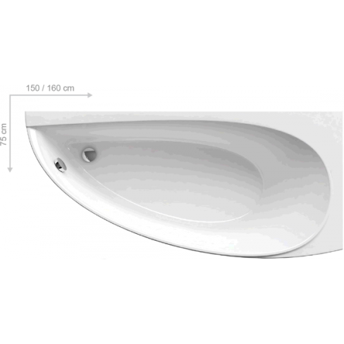 Ванна RAVAK Авокадо 1,5x0,75 правая