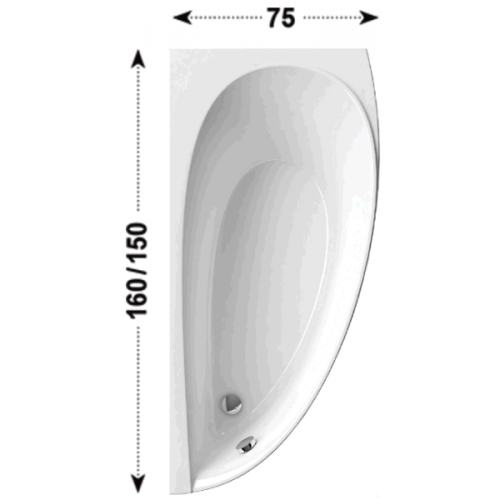 Ванна RAVAK Авокадо 1,5x0,75 правая