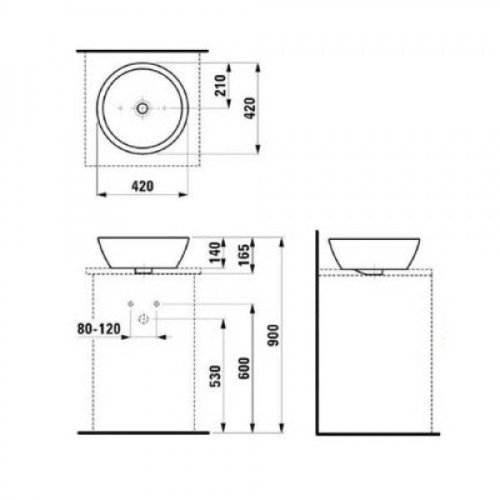 Умывальник-чаша LAUFEN PRO H8129620001091