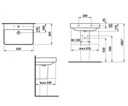 Умывальник LAUFEN Pro S H8109640001041
