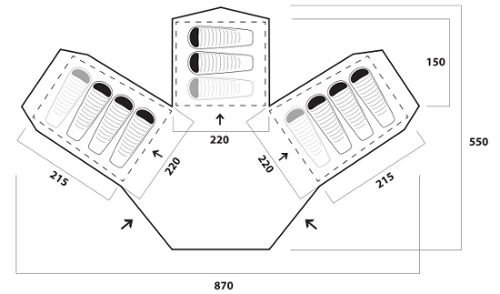 Намет Trimm BUNGALOW II lagoon / grey